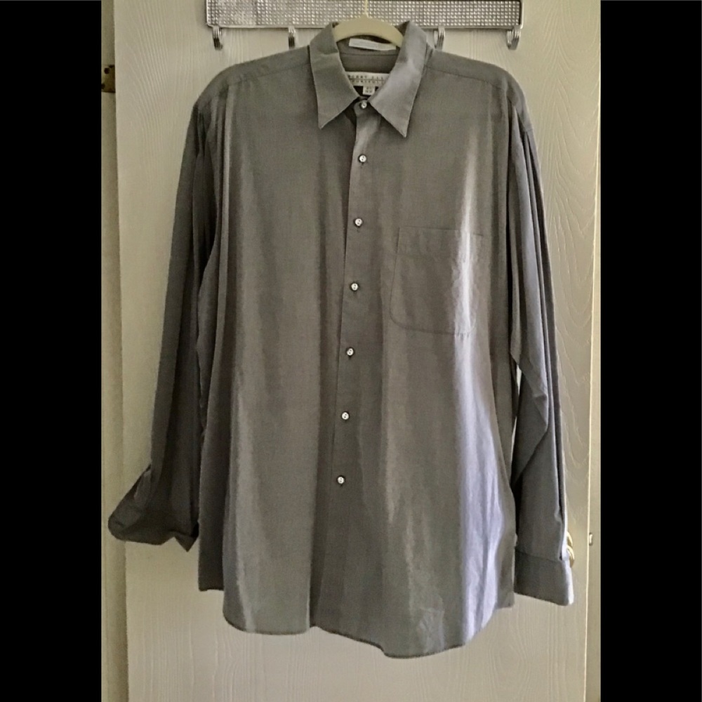 Perry Ellis dress Long sleeve gray dress shirt 161/2 by 34/35” professional